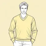 pale yellow V-neck sweater image